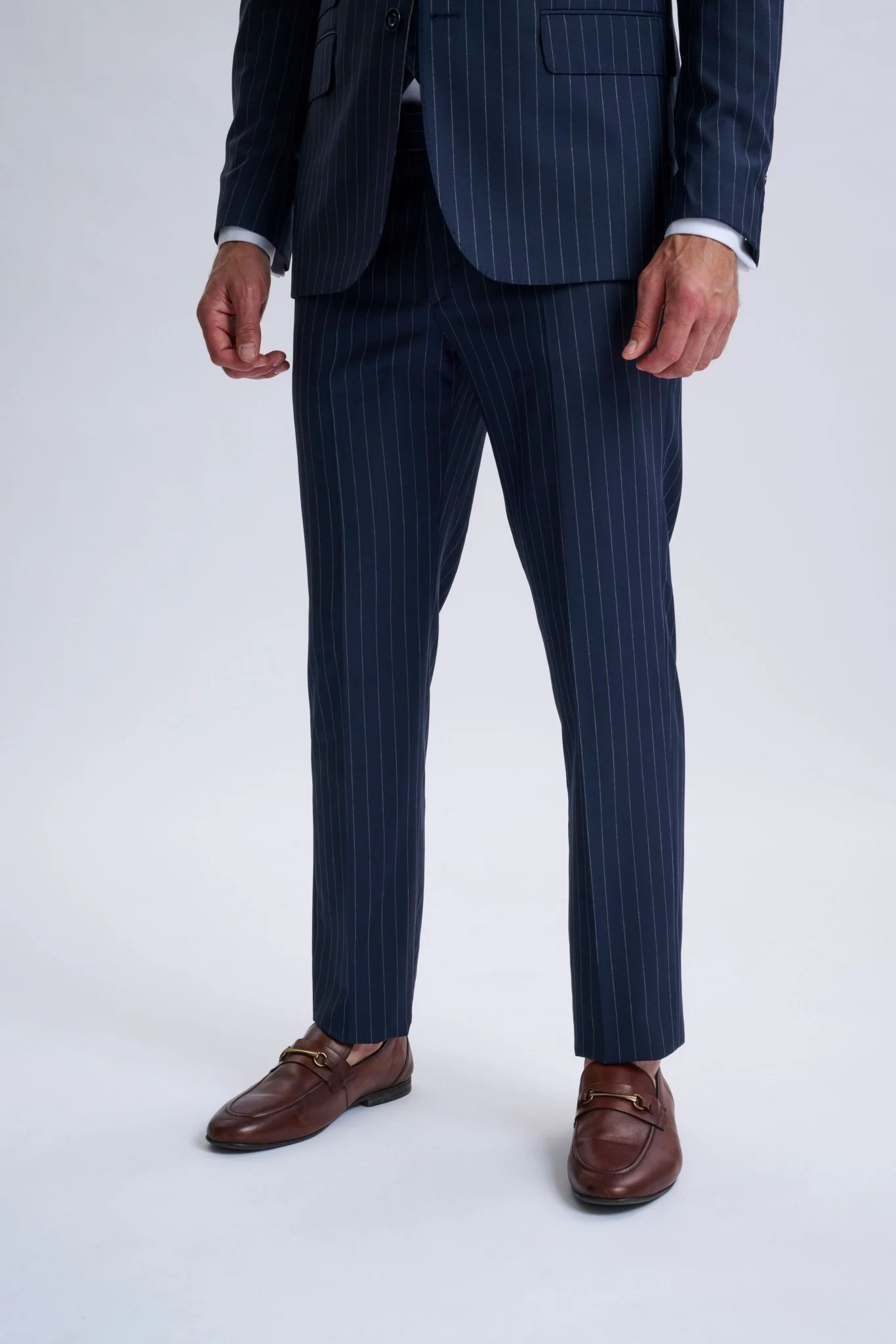 Amedeo 3-Piece Navy Pinstripe Suit - Image 5