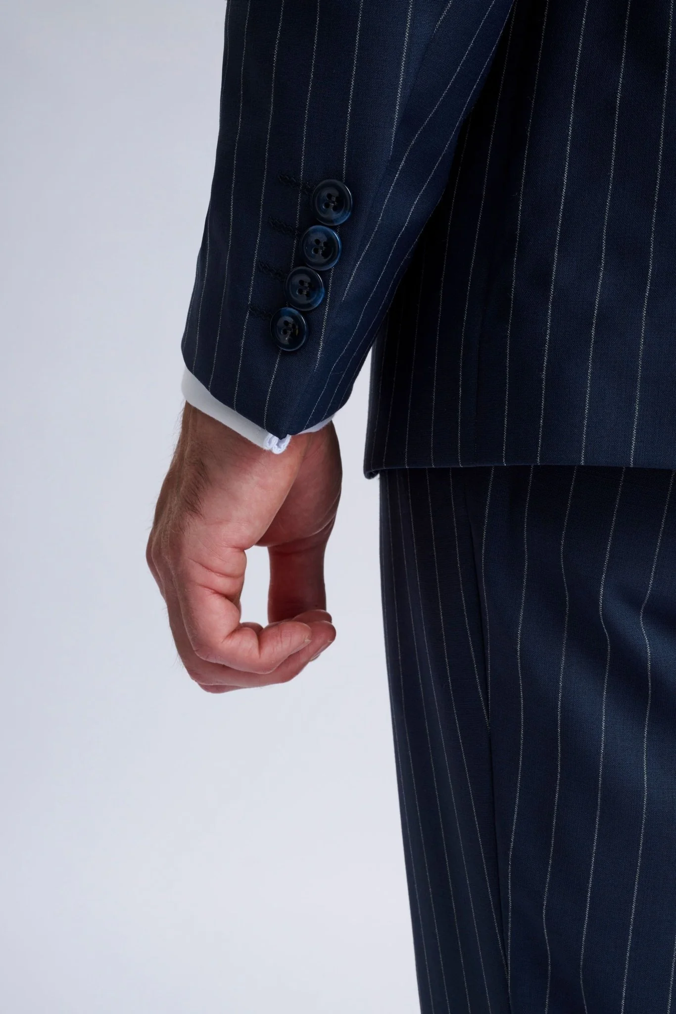 Amedeo 3-Piece Navy Pinstripe Suit - Image 7