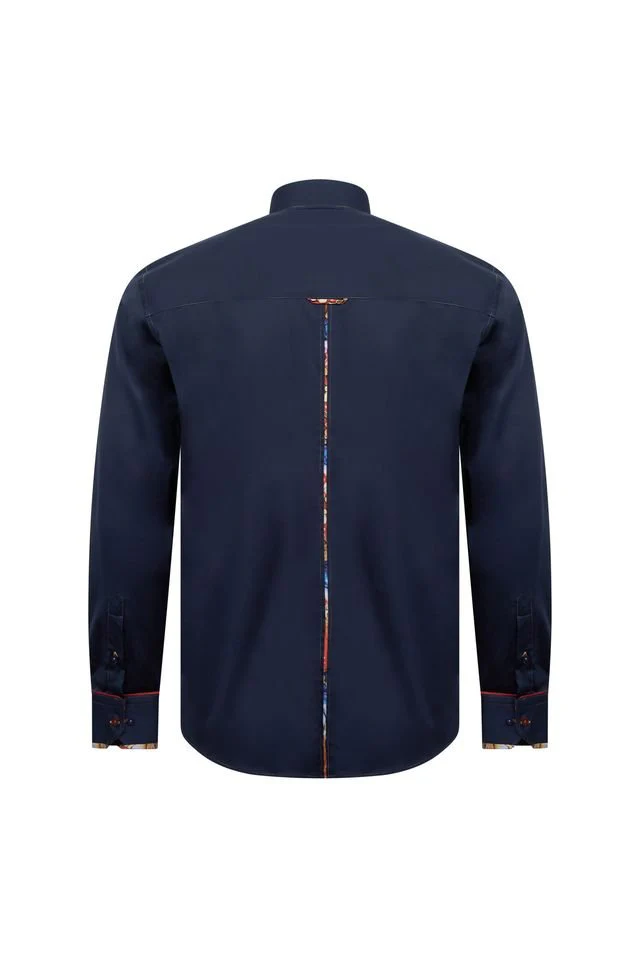 Navy Shirt with Abstract Contrast - Image 3