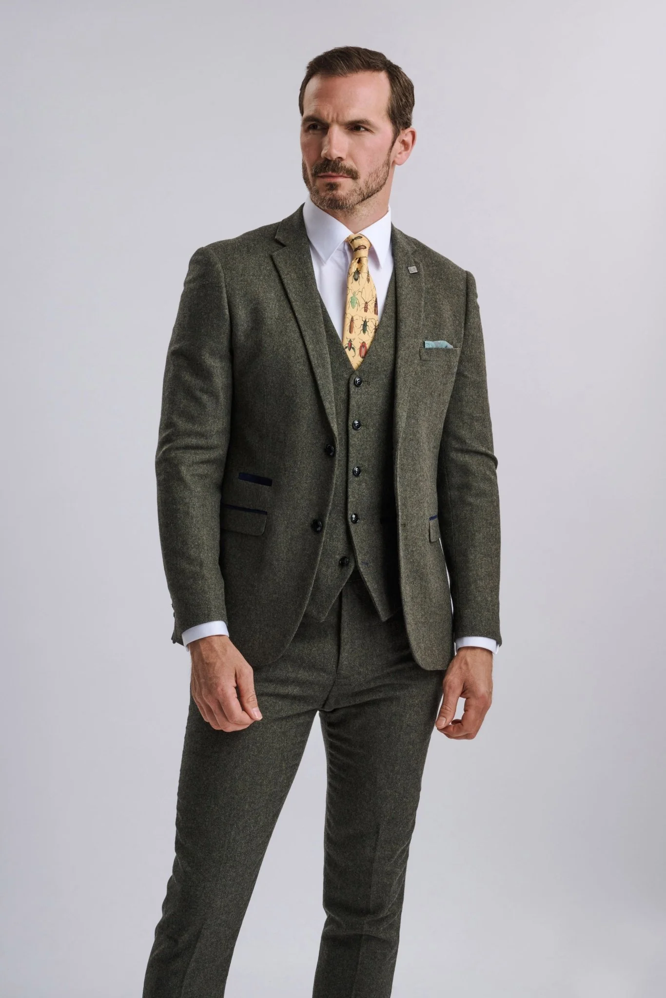 Oscar Green Tweed Three Piece Suit - Image 7