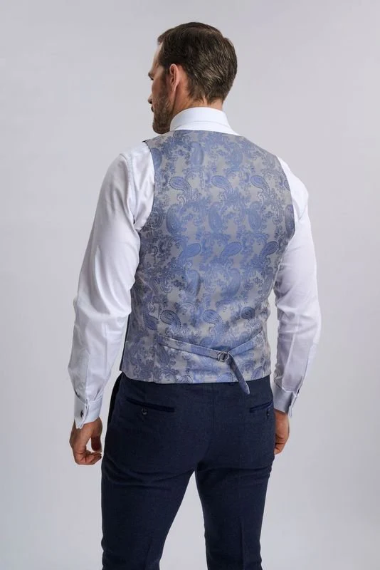 Oscar Navy Tweed Three Piece Suit - Image 3