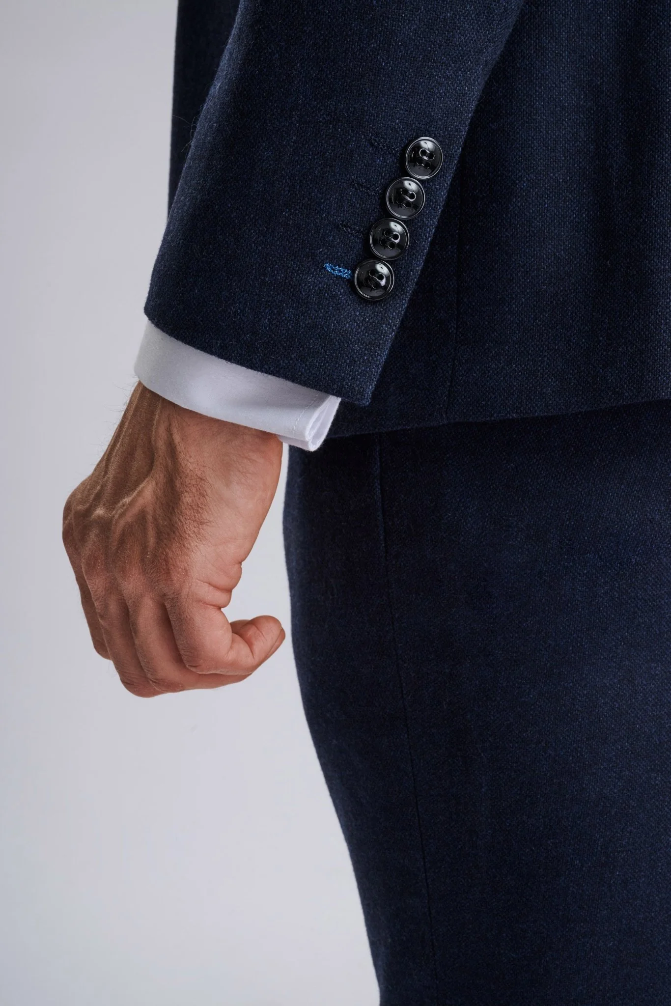 Oscar Navy Tweed Three Piece Suit - Image 4
