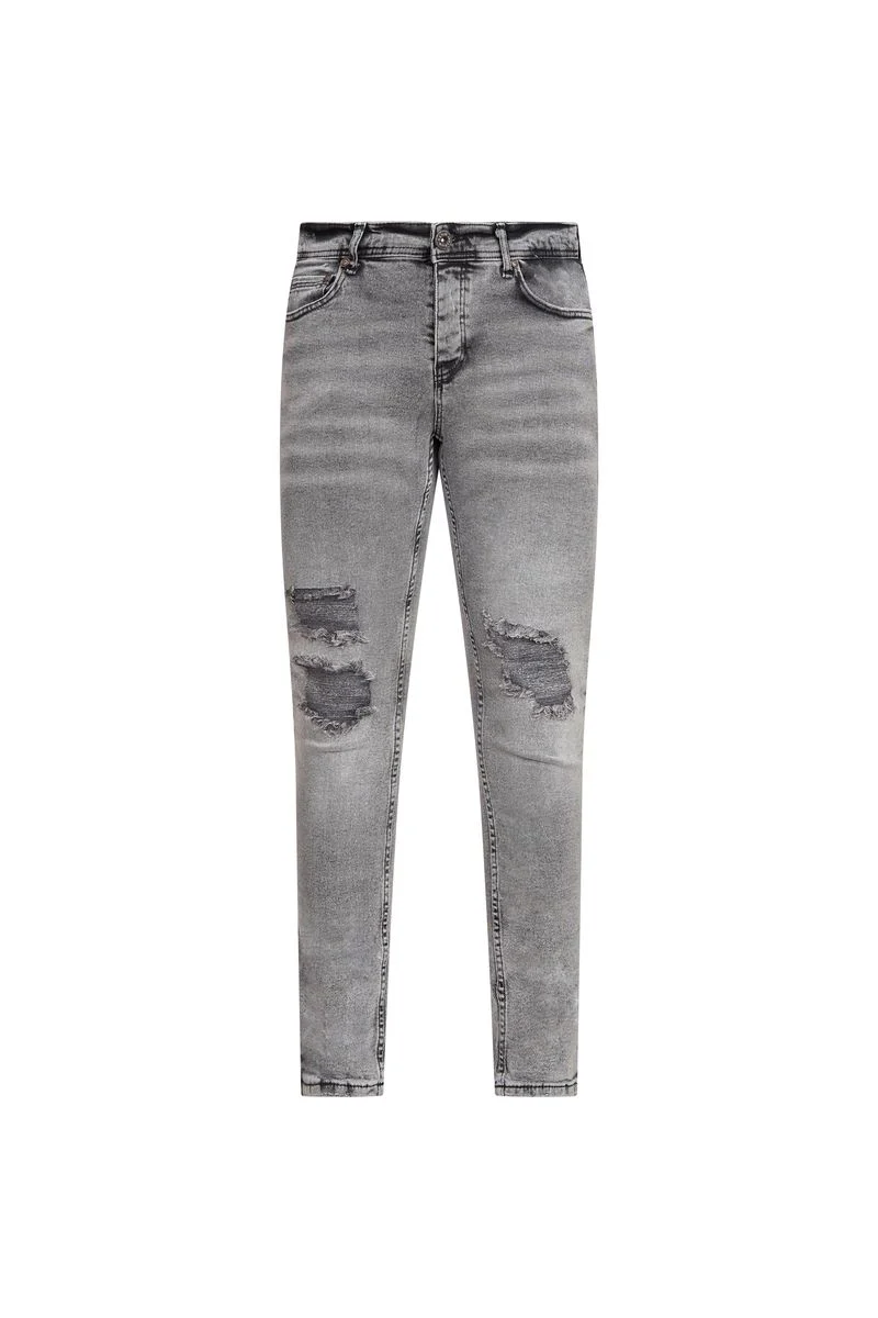 Ovy Ash Distressed Stretch Denim