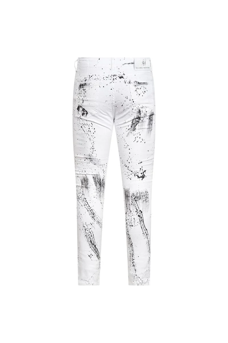Ovy Blanc Art Splatter Stretch Denim - Image 2