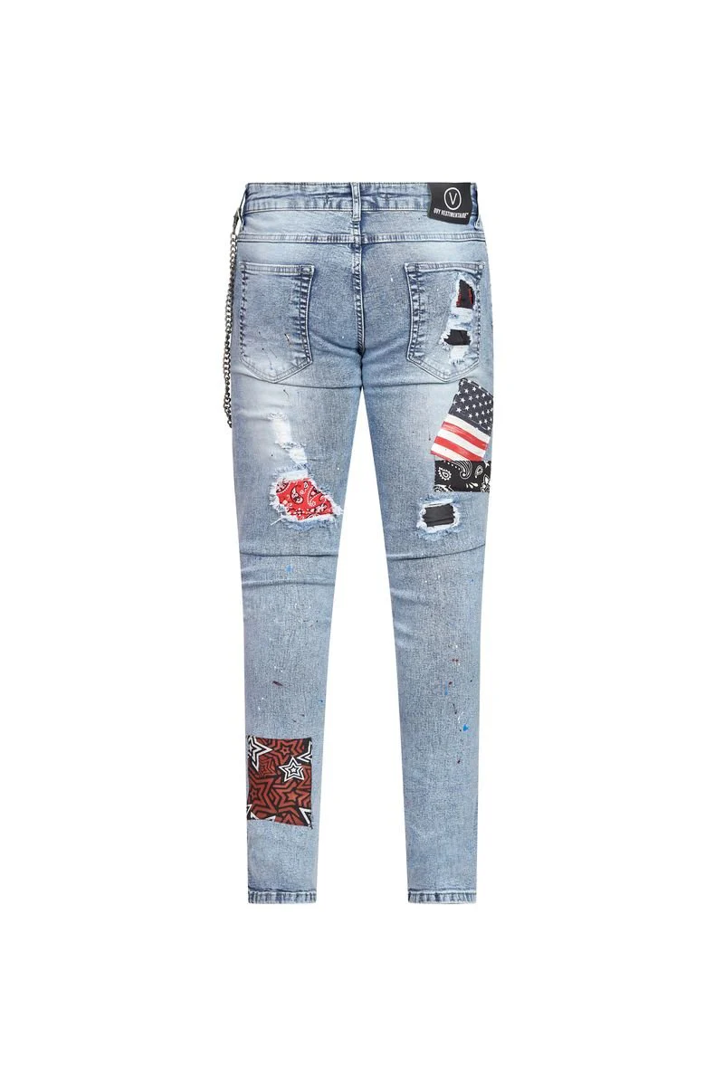Ovy Ice Patchwork Chain Stretch Denim - Image 2