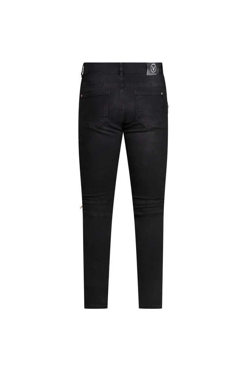 Ovy Noir Zip Moto Stretch Denim - Image 2