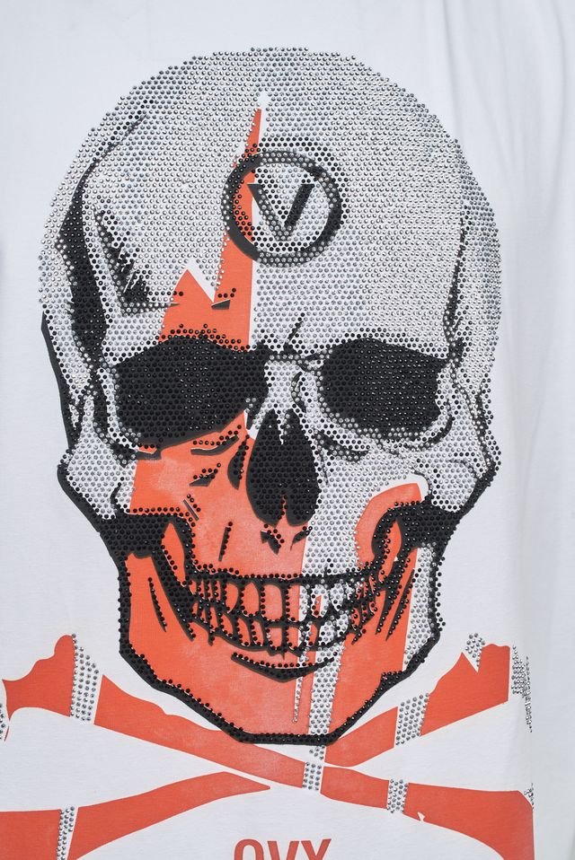 Ovy Vestimentaire Skull & Bones White Tee - Image 3