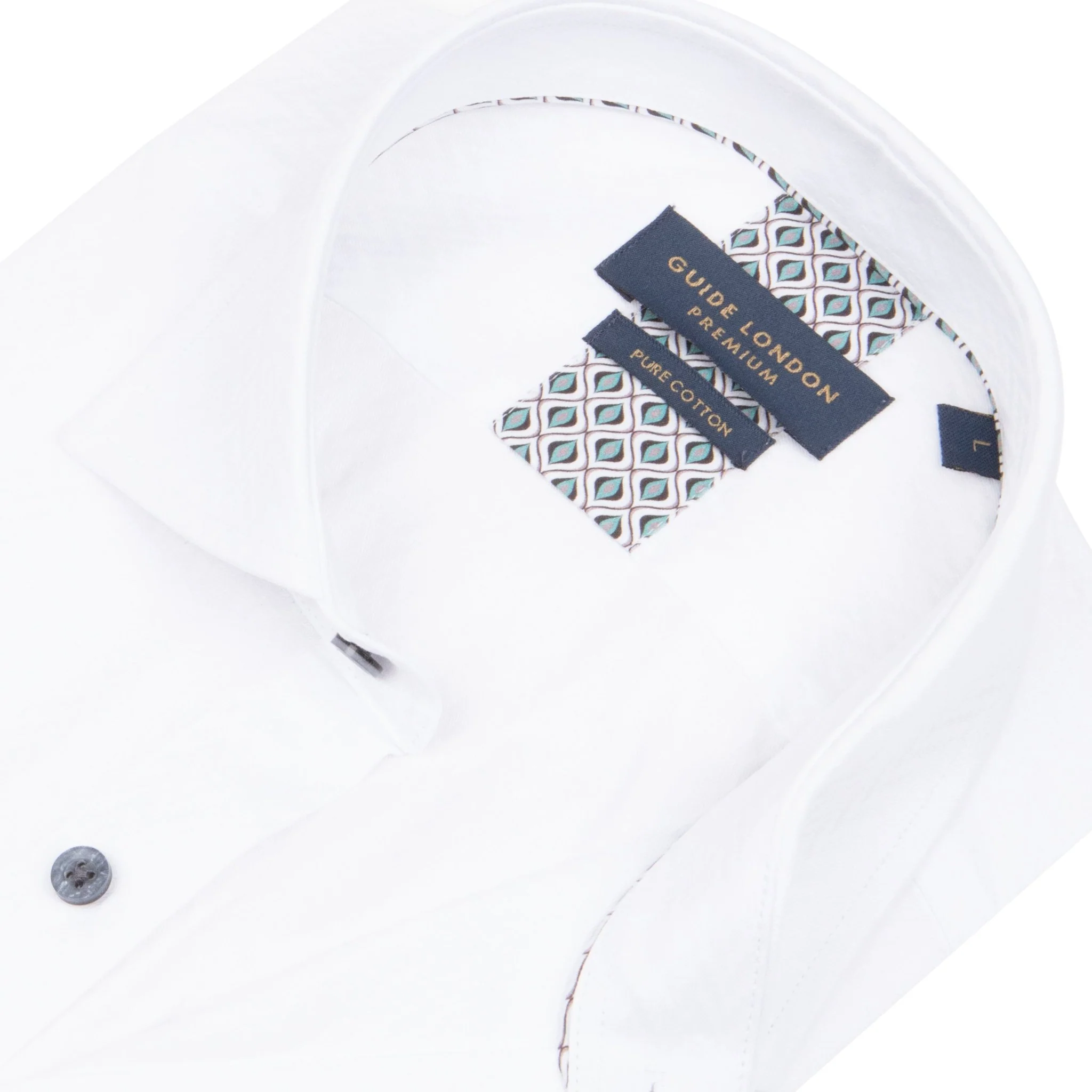 White Long Sleeve Herringbone Textured Shirt - Image 2