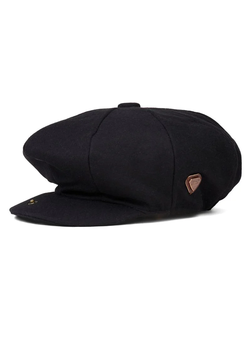 Paolo Black Felt Flat Cap - Image 2