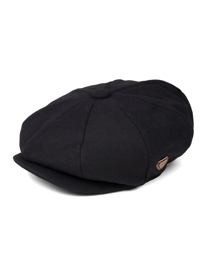 Paolo Black Felt Flat Cap - Image 4