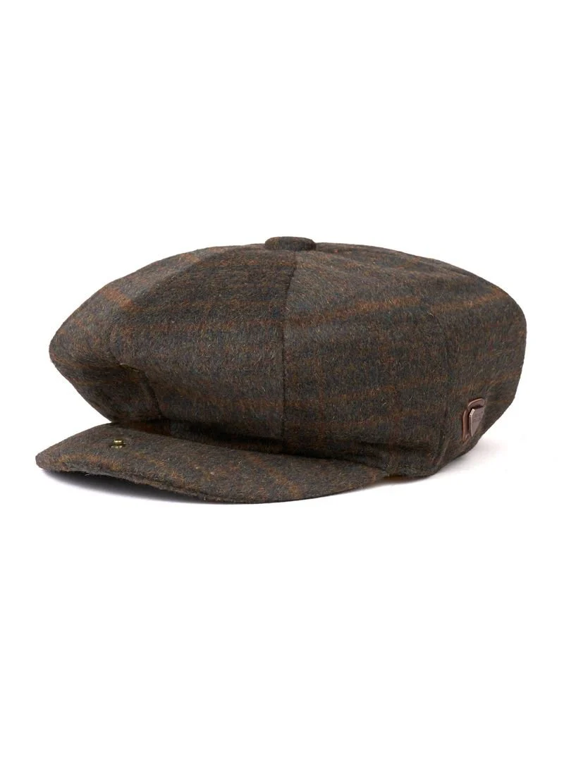 Paolo Brown Tweed Flat Cap - Image 4