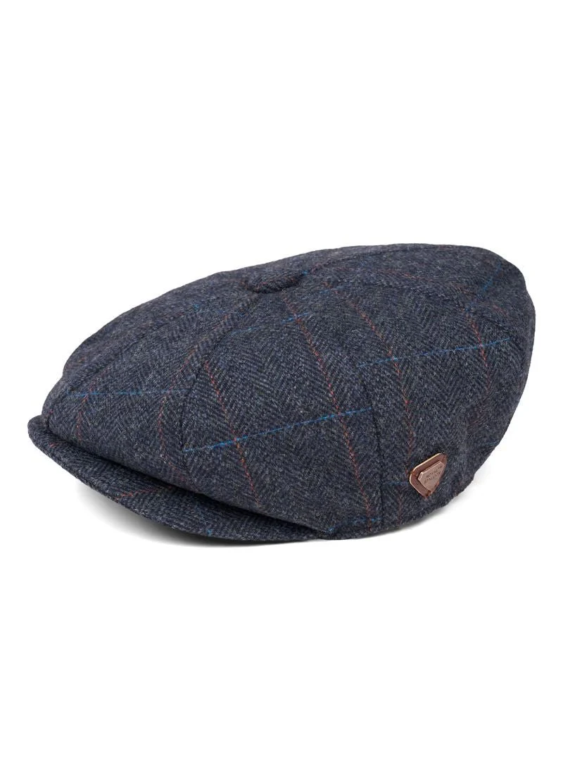 Paolo Navy Check Flat Cap - Image 2
