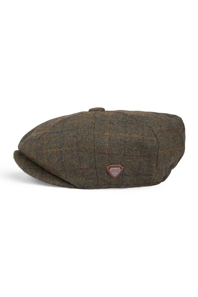 Paolo Olive Check Flat Cap - Image 3