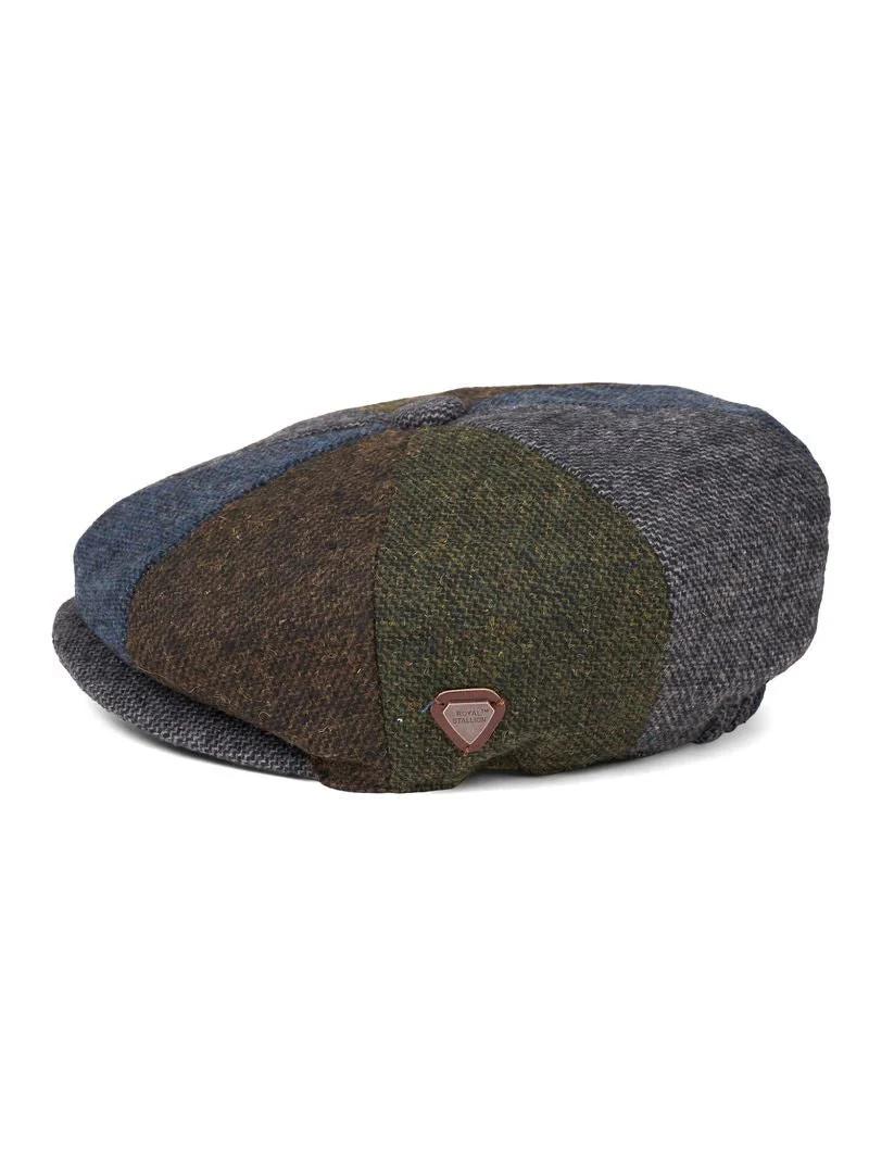 Paolo Patchwork Tweed Flat Cap - Image 3