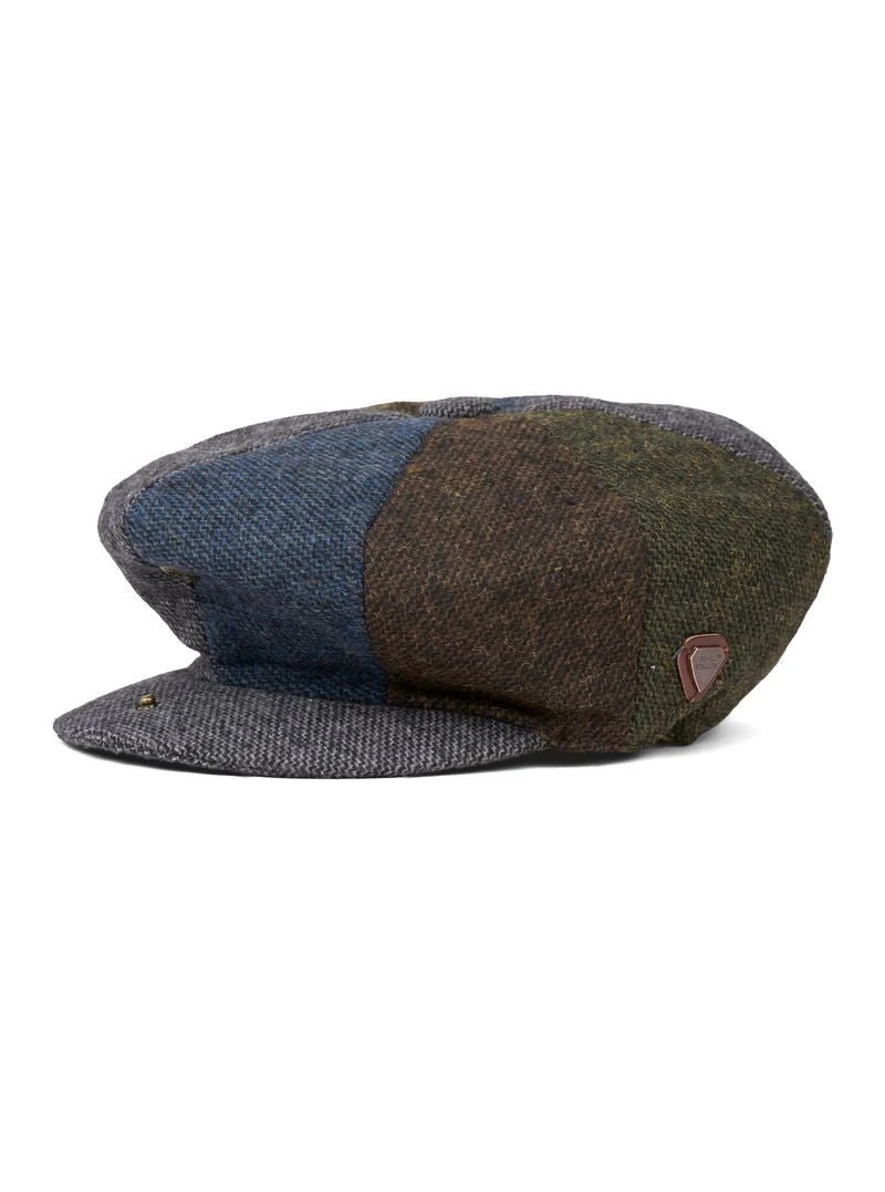 Paolo Patchwork Tweed Flat Cap - Image 4