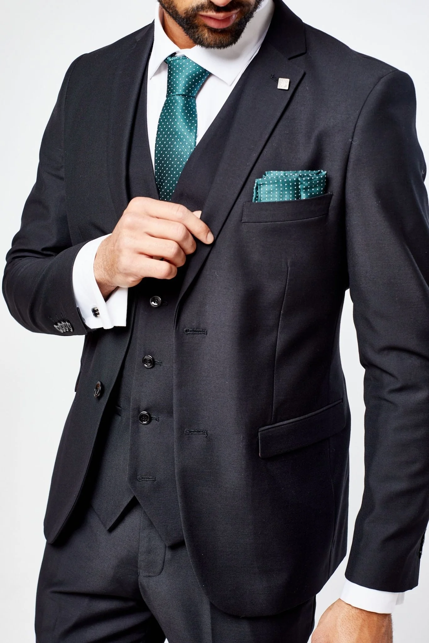 Parker Black Men's Three Piece Suit - Image 5