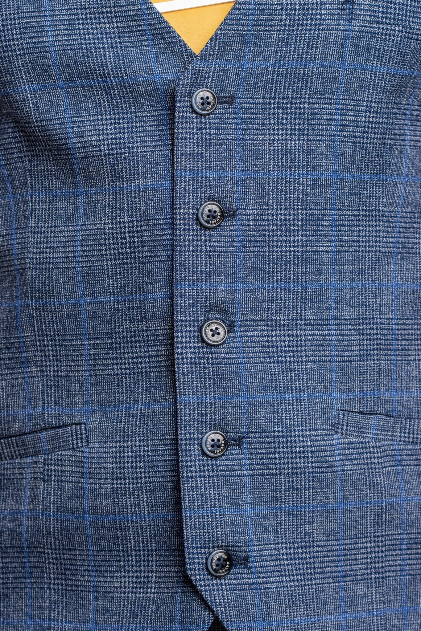 Phantom blue checked waistcoat - Image 2