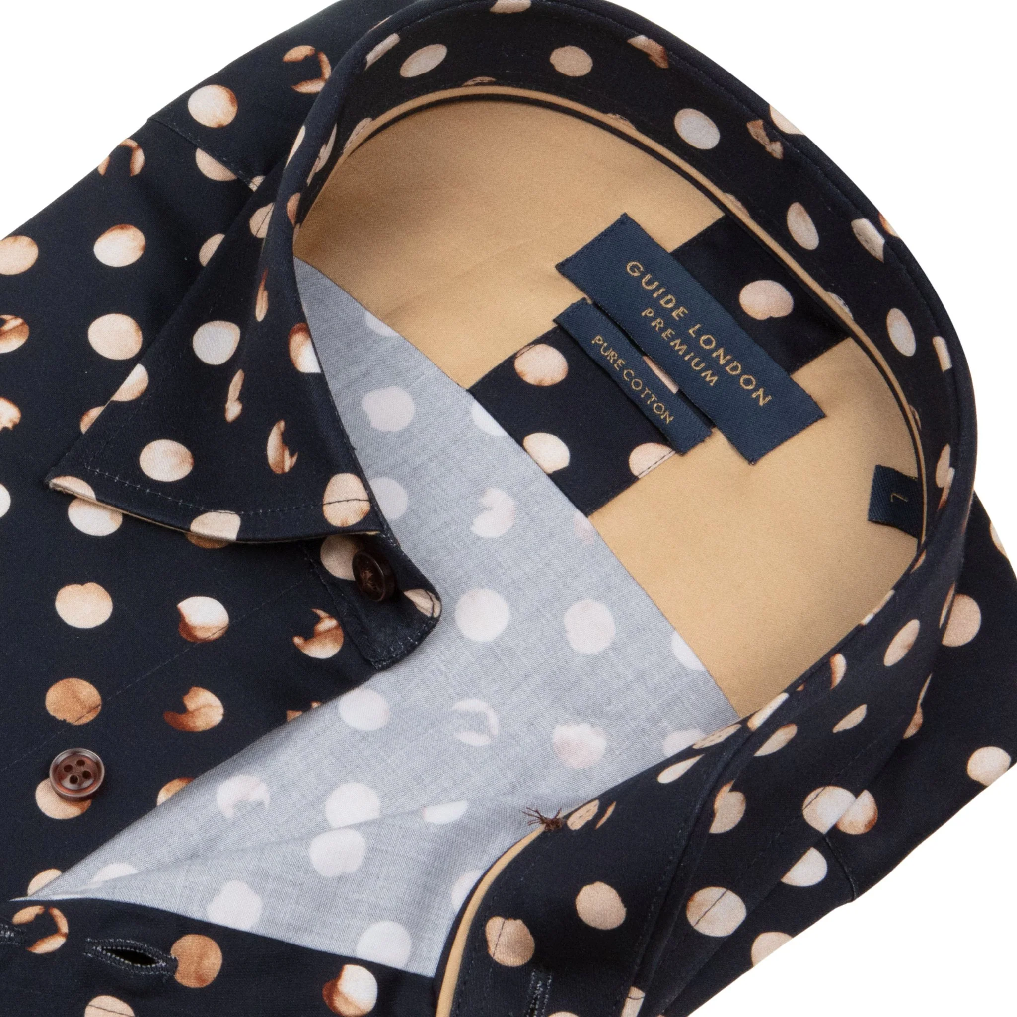 Black Tan Modern Polka Dot Shirt - Image 2