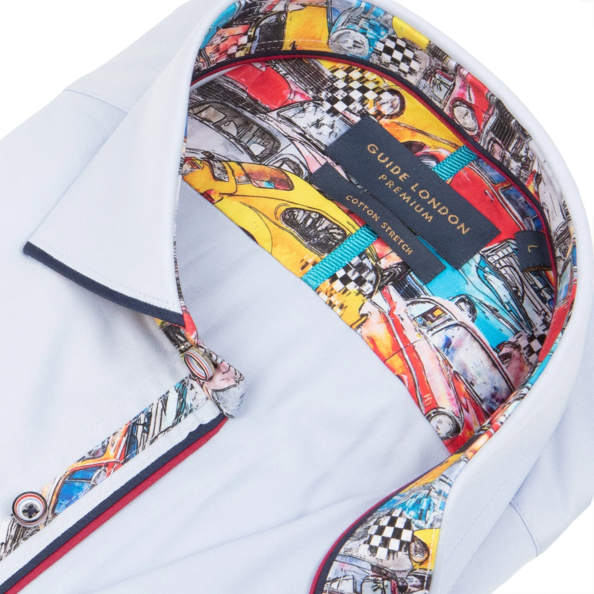 Sky Long Sleeve Vibrant Solid Colour Detail Shirt - Image 2