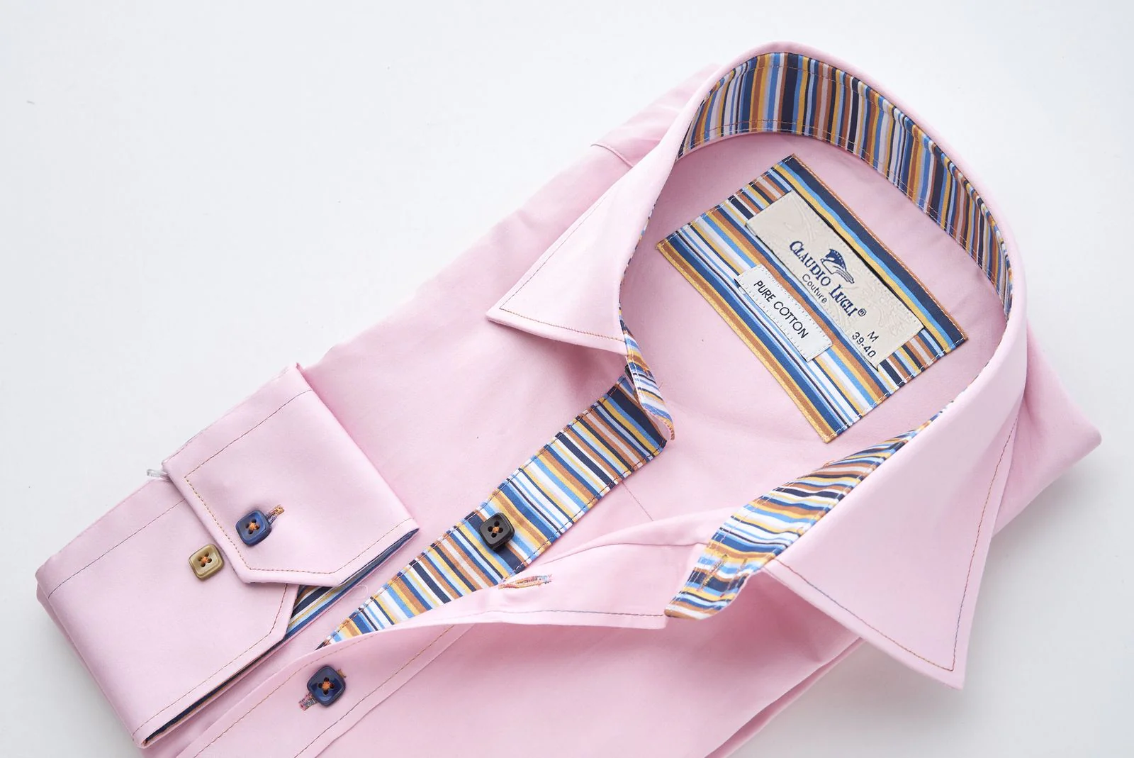 Pink Shirt with Stripe Trim - Image 4