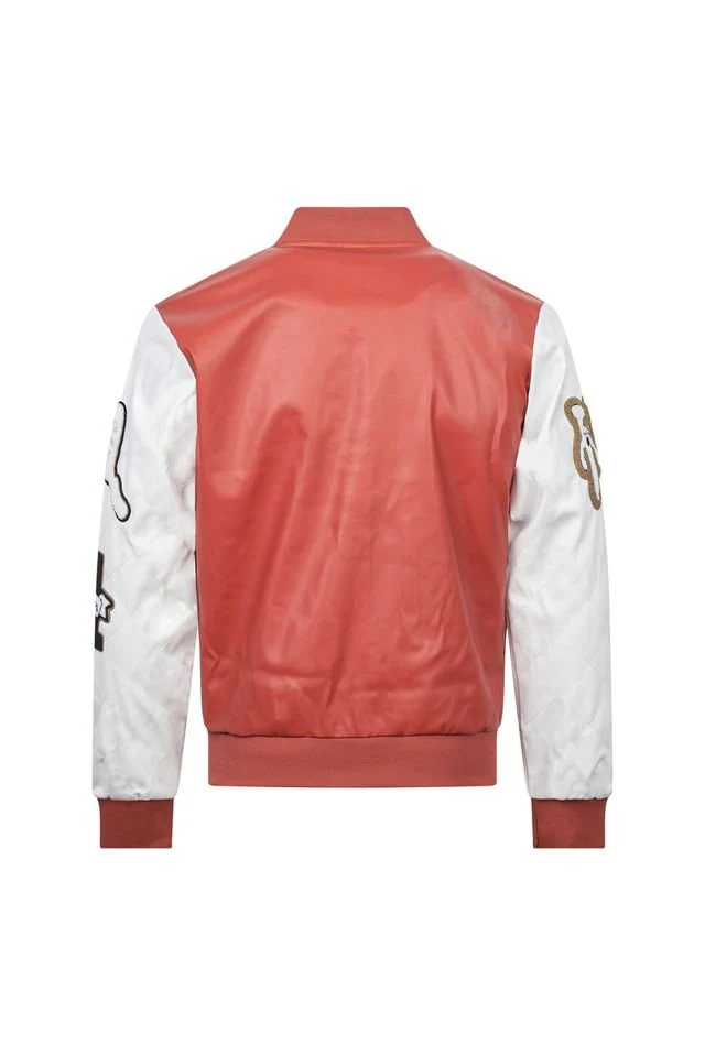 Red & White Varsity Patch Jacket – Slim Fit - Image 3