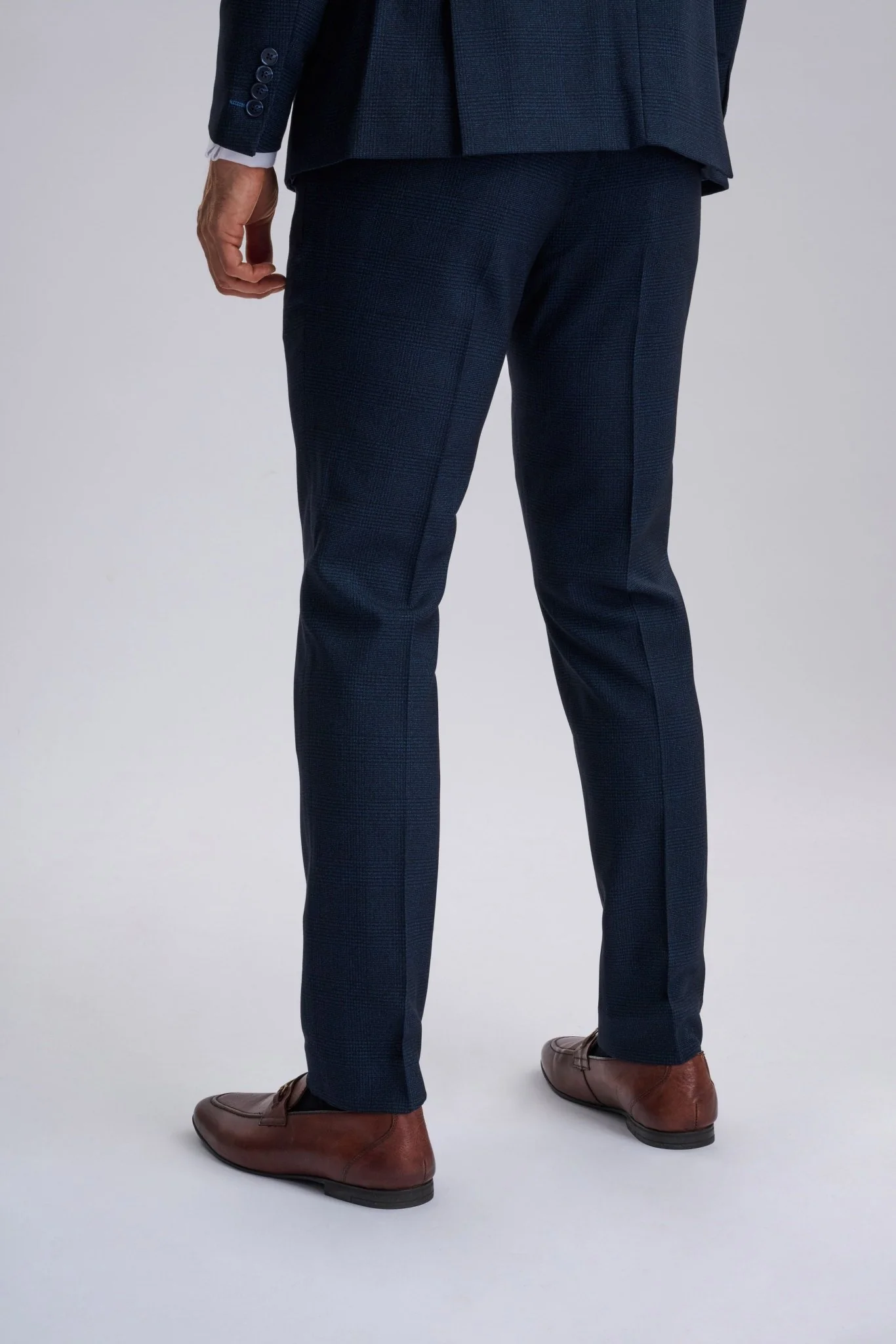 Regent Navy Check Three Piece Suit - Image 6