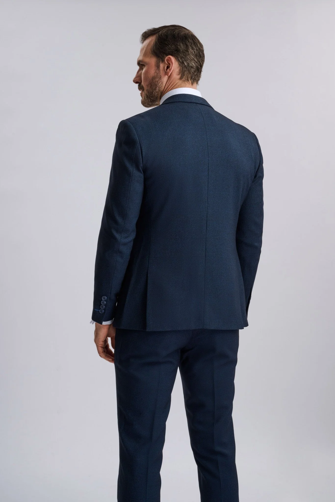 Regent Navy Check Three Piece Suit - Image 8