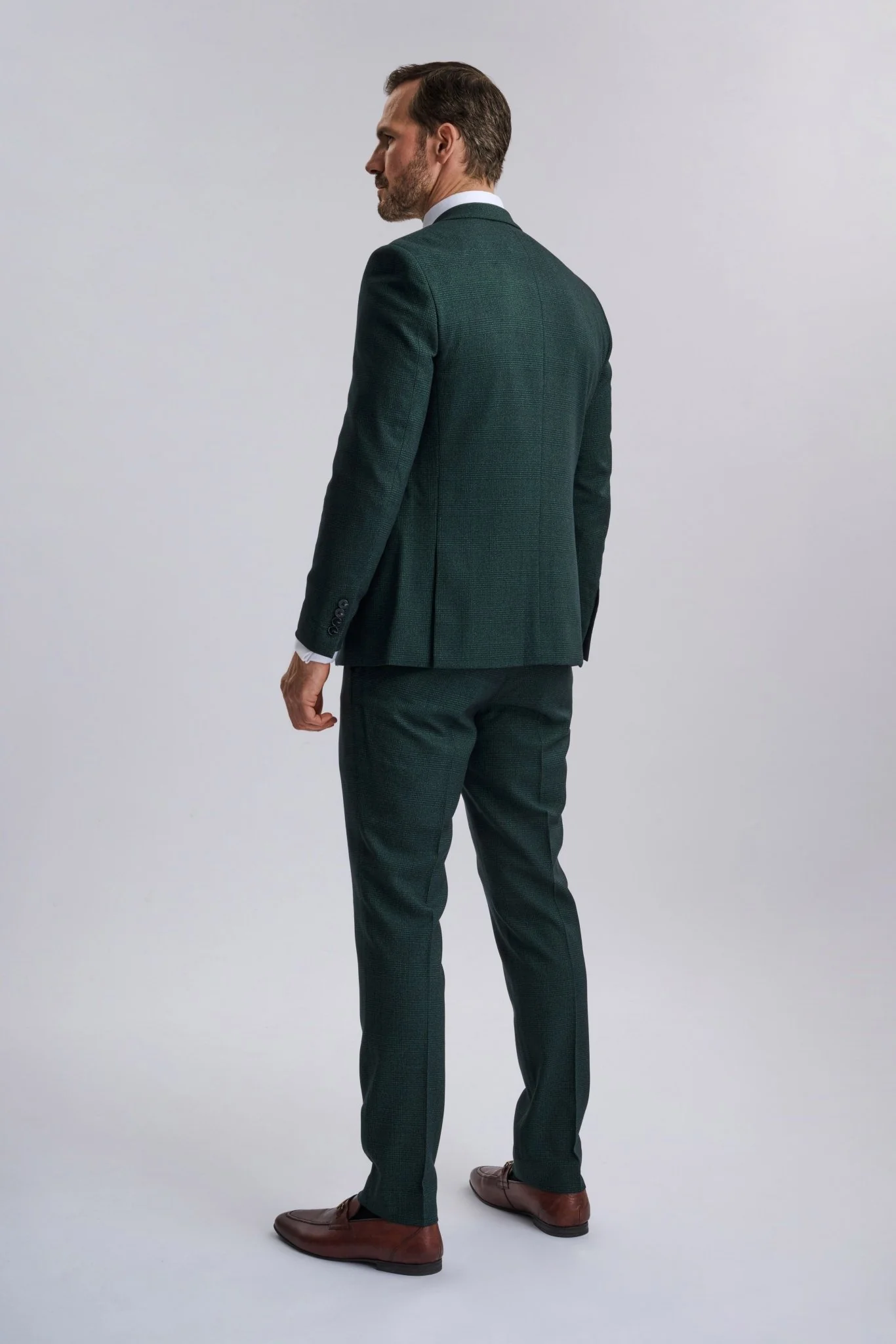 Regent Olive Check Three Piece Suit - Image 10