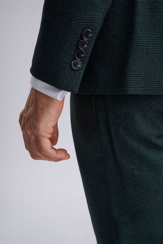 Regent Olive Check Three Piece Suit - Image 4