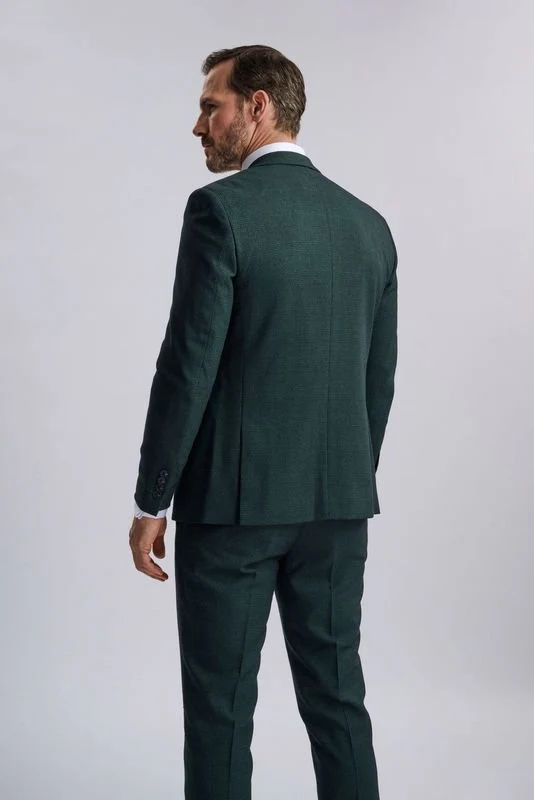 Regent Olive Check Three Piece Suit - Image 8