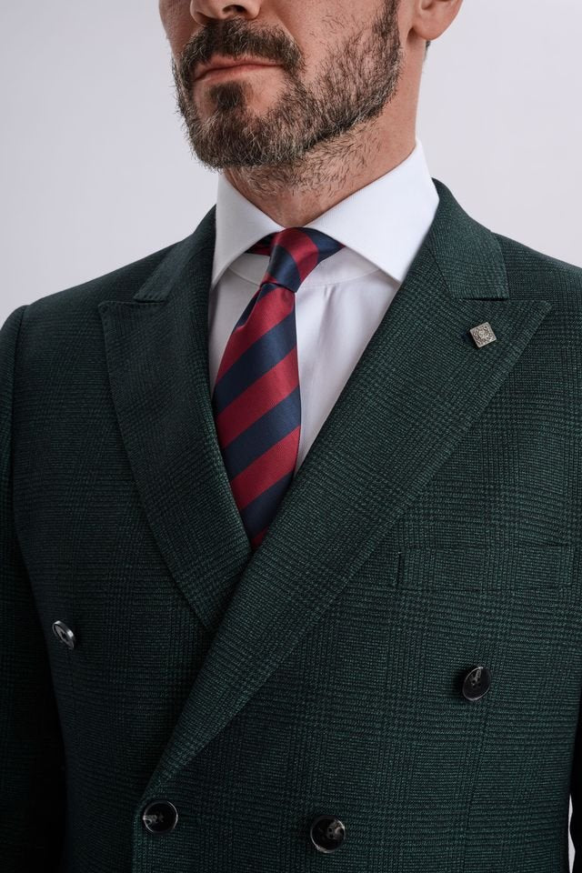 Regent Olive Double-Breasted Two Piece Suit - Image 3