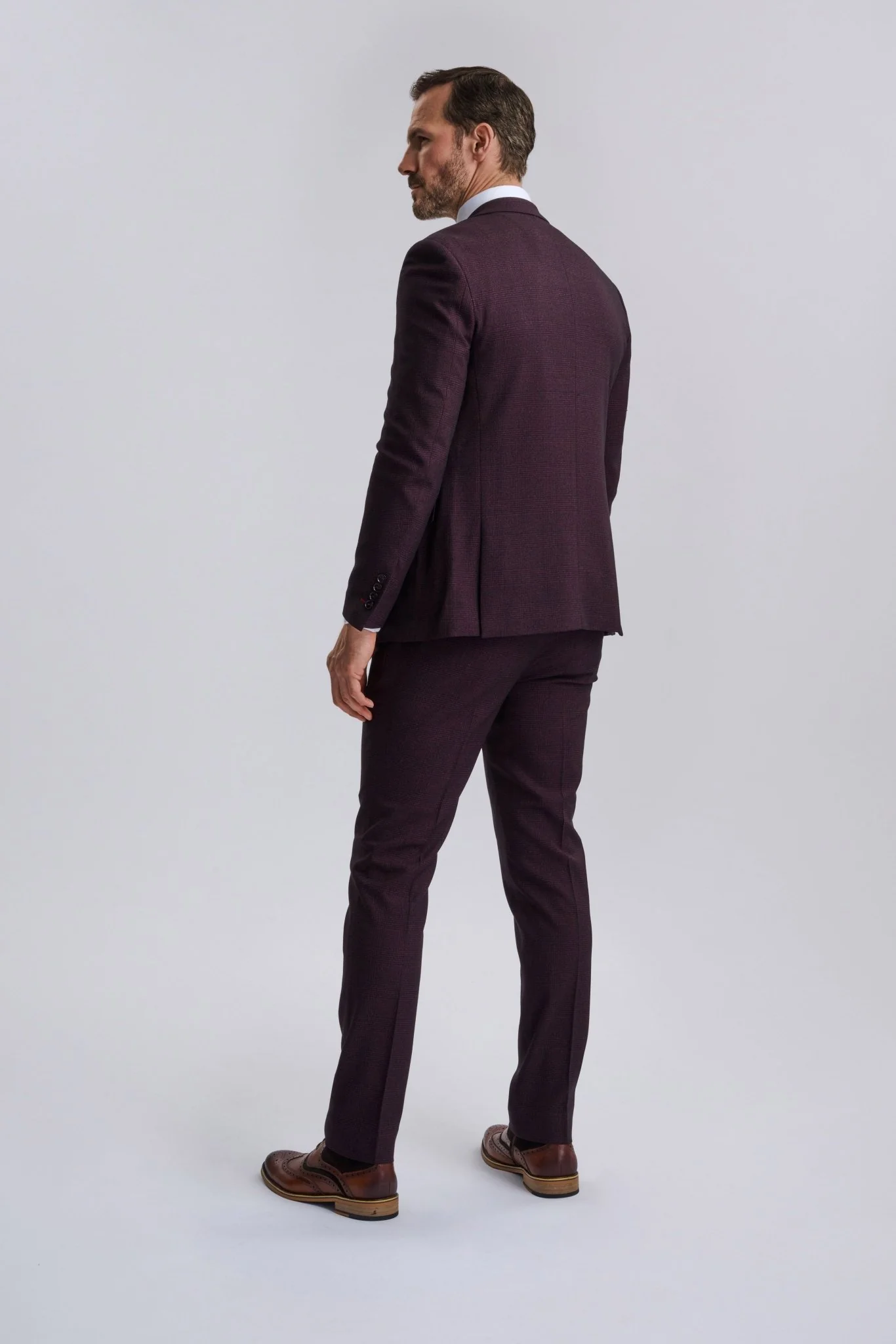 Regent Wine Check Three Piece Suit - Image 6