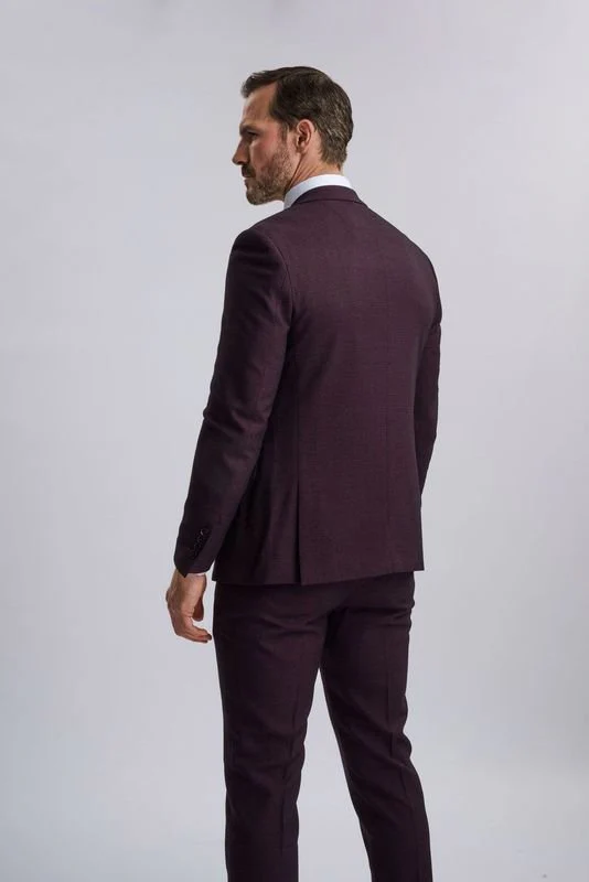 Regent Wine Check Three Piece Suit - Image 7