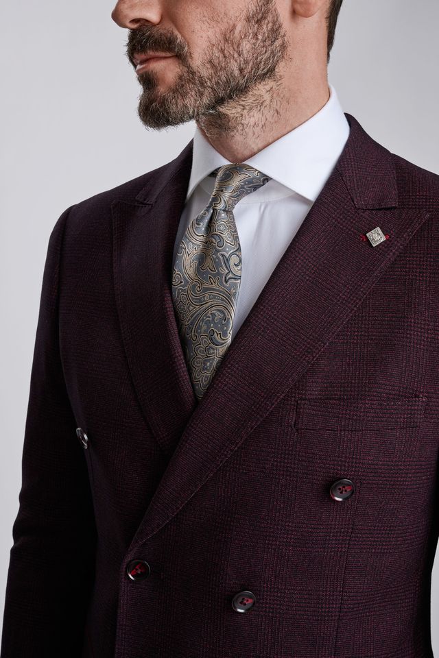 Regent Wine Double-Breasted Two Piece Suit - Image 3