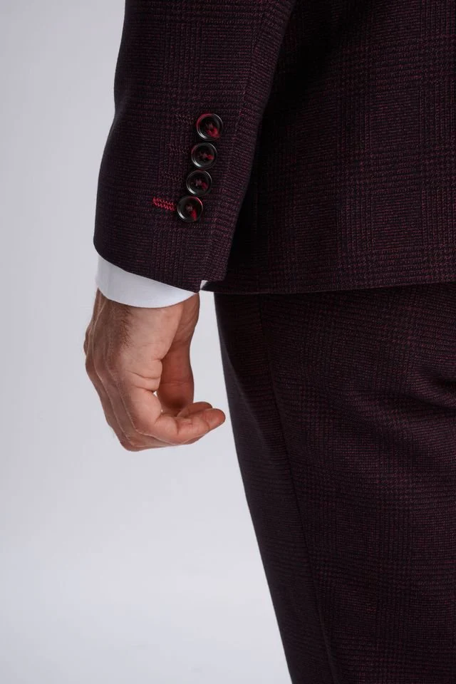 Regent Wine Double-Breasted Two Piece Suit - Image 4