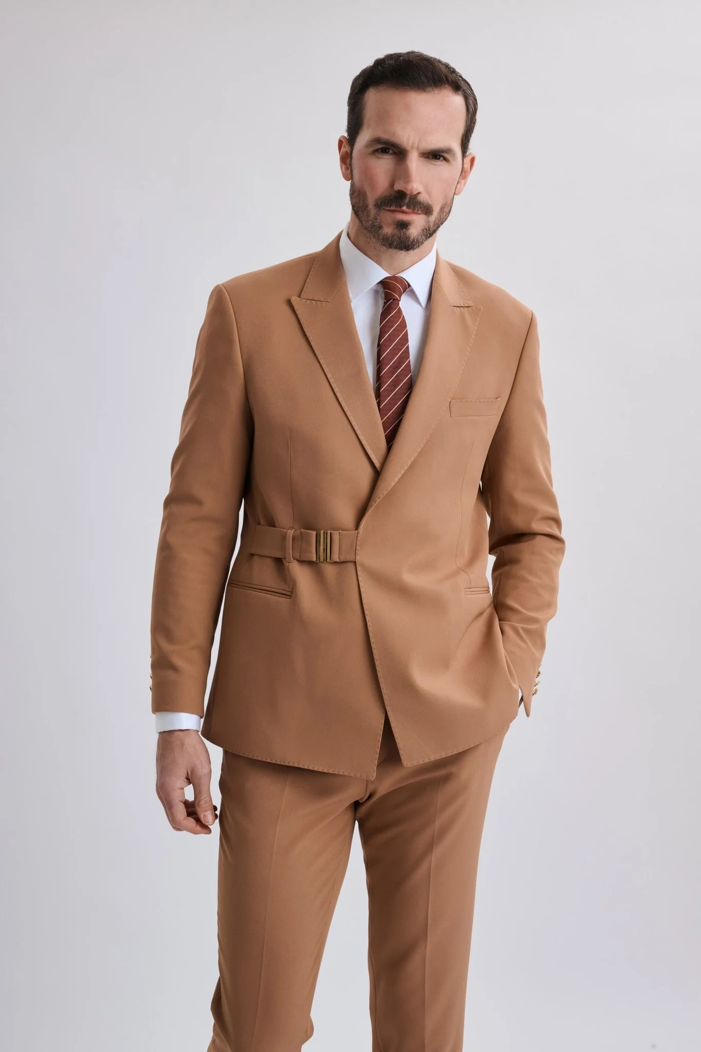 Riccardo Tan Two Piece Suit - Image 3