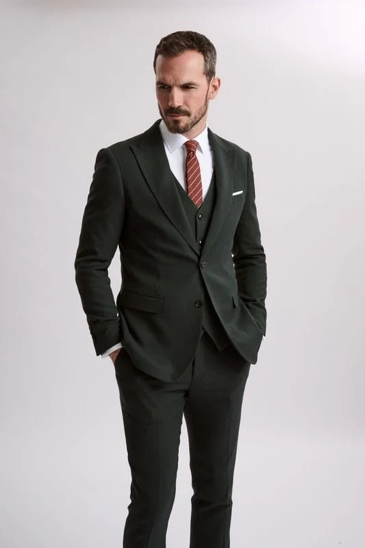 Rico Olive Three Piece Suit - Image 3