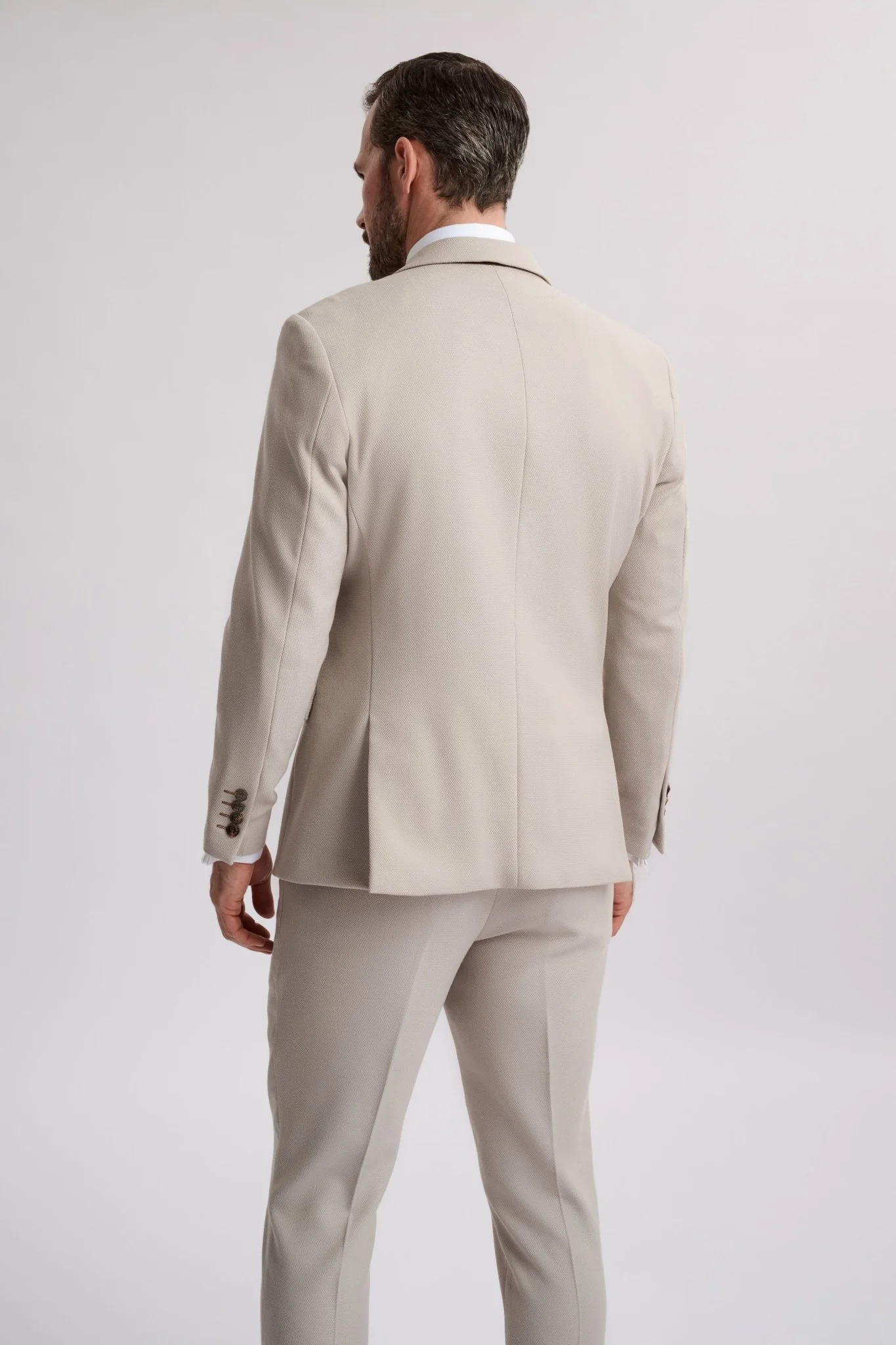 HM5 Stone Double Breasted Two Piece Suit - Image 4