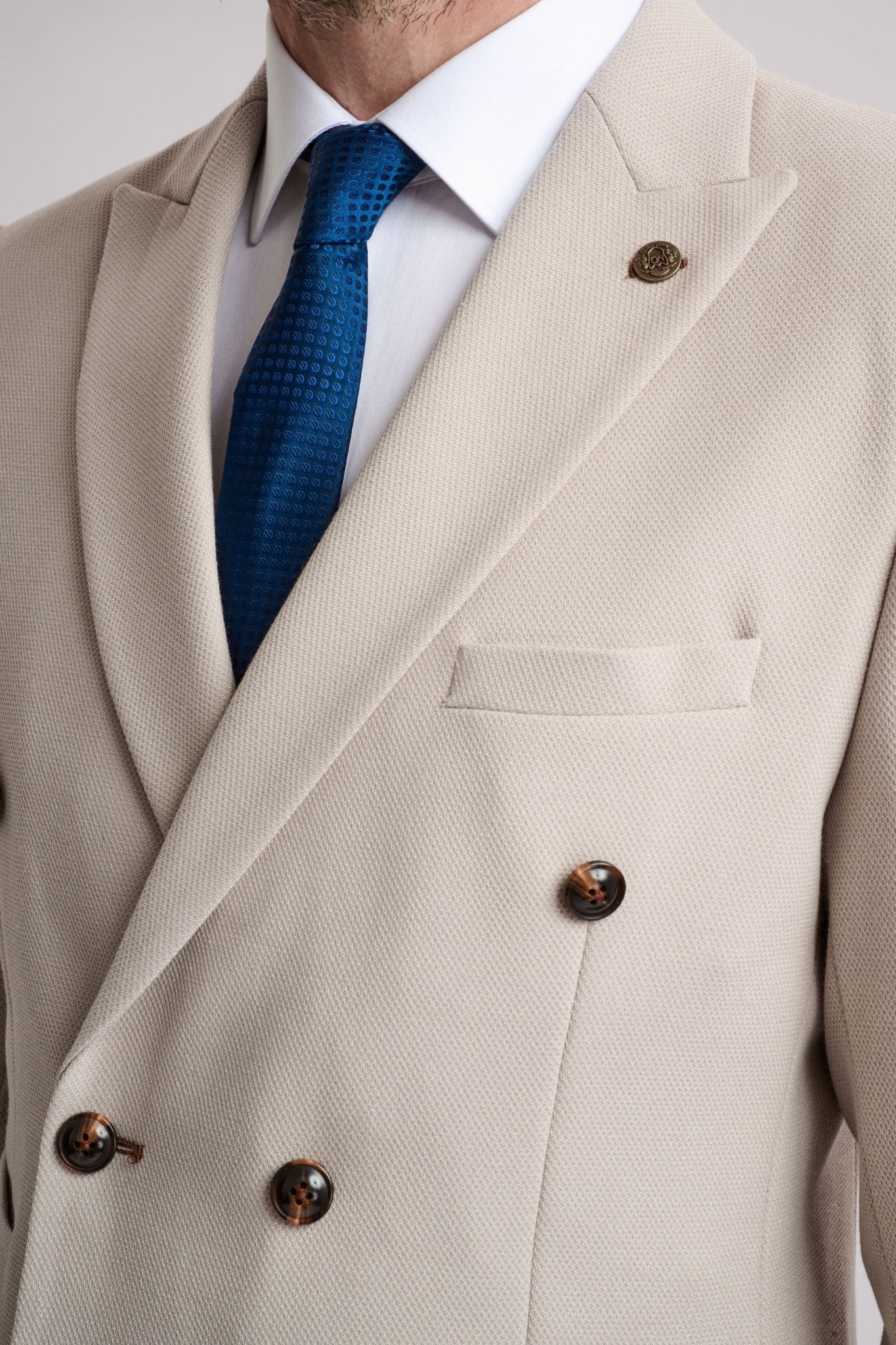 HM5 Stone Double Breasted Two Piece Suit - Image 5