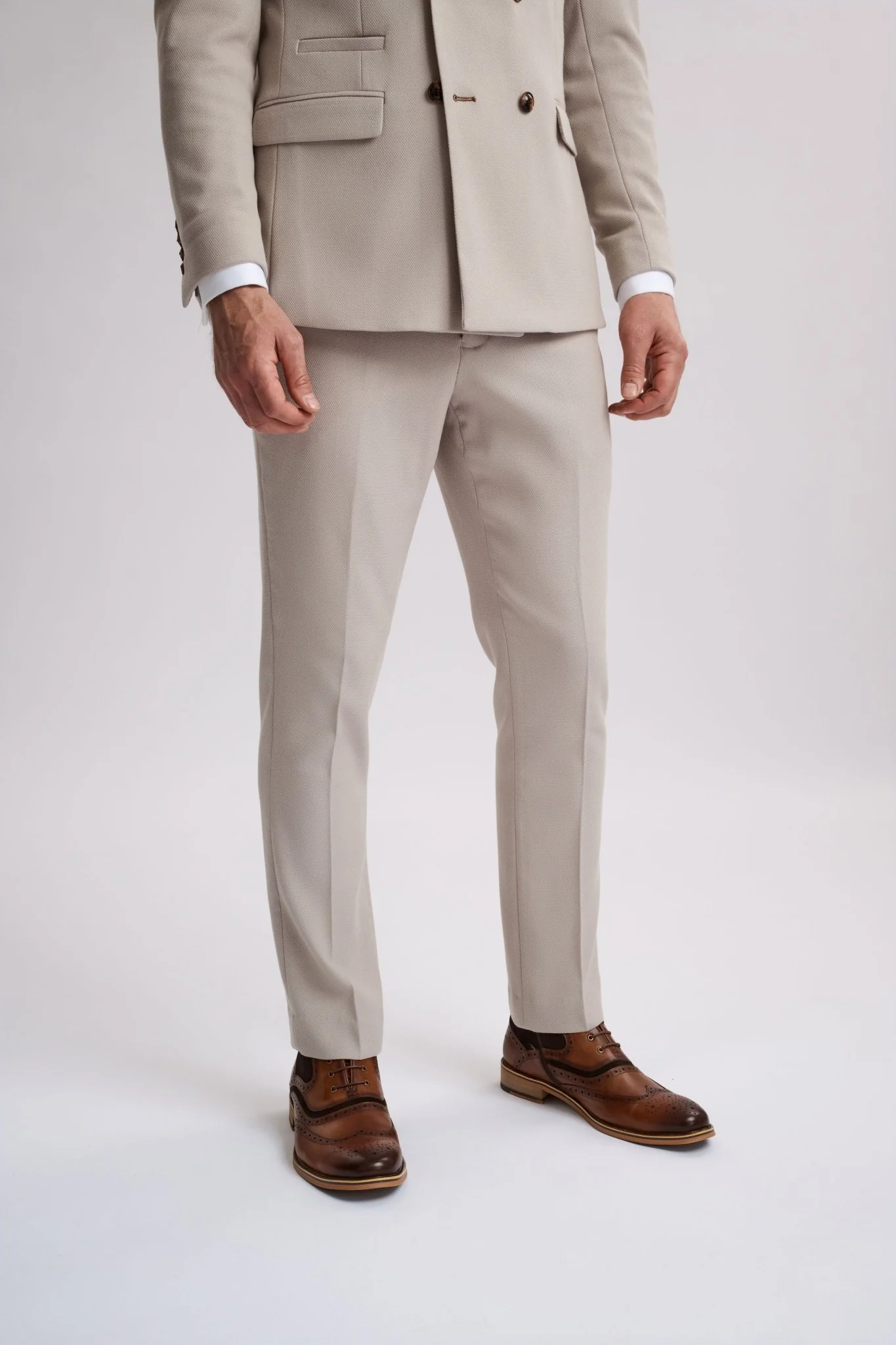 HM5 Stone Double Breasted Two Piece Suit - Image 7
