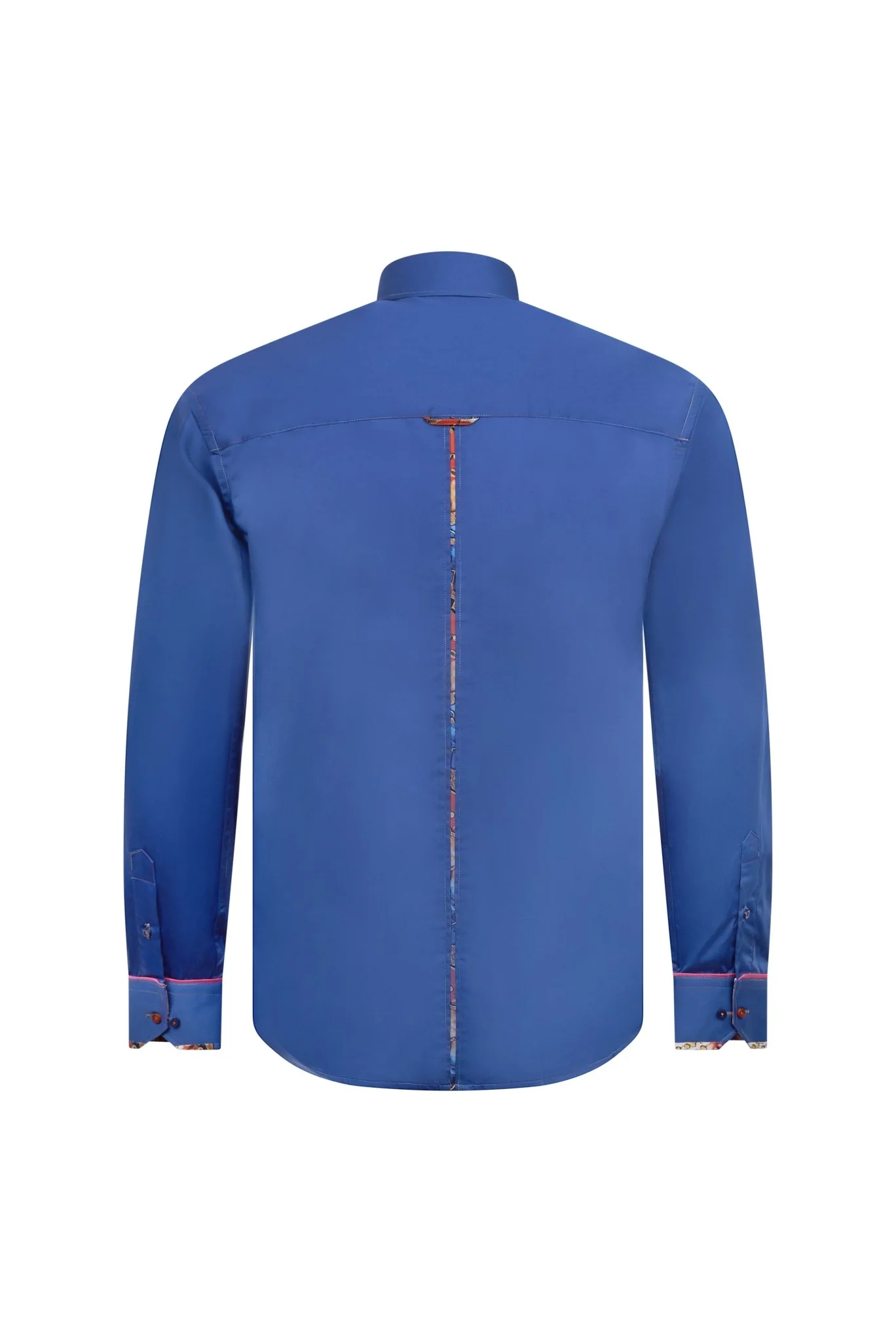 Royal Blue Shirt with Abstract Contrast - Image 3