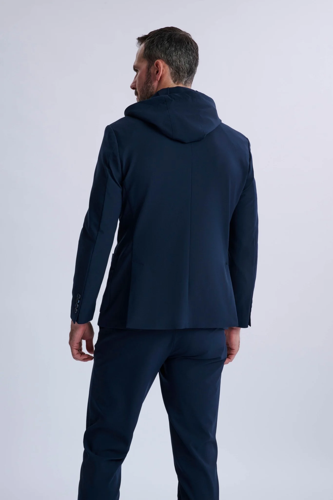 Rulli Navy 360 Stretch Technical Suit with Detachable Hood - Image 4