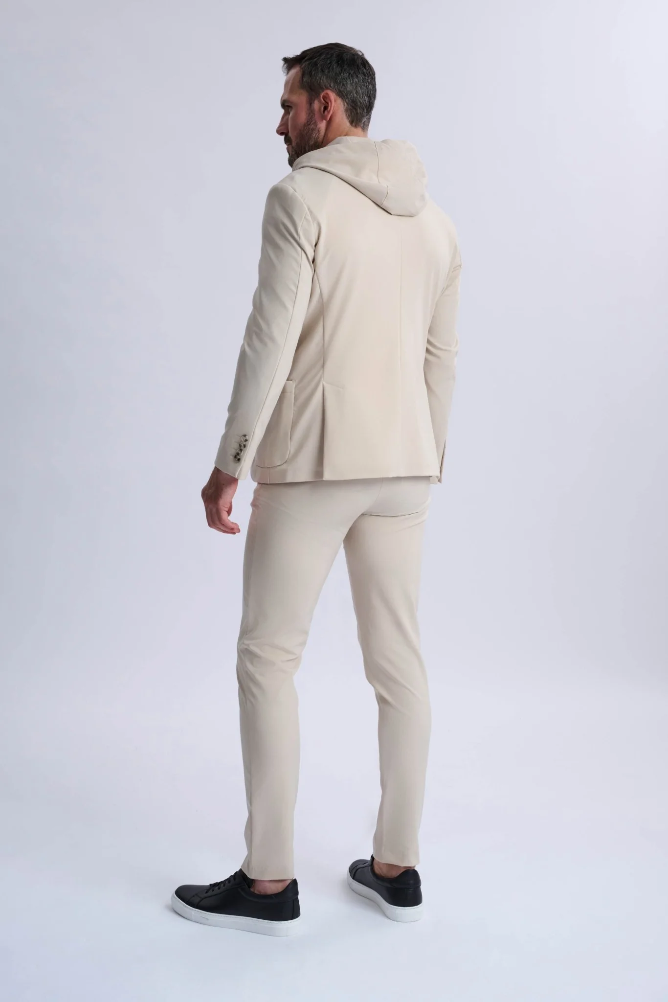 Rulli Beige 360 Stretch Technical Suit with Detachable Hood - Image 4