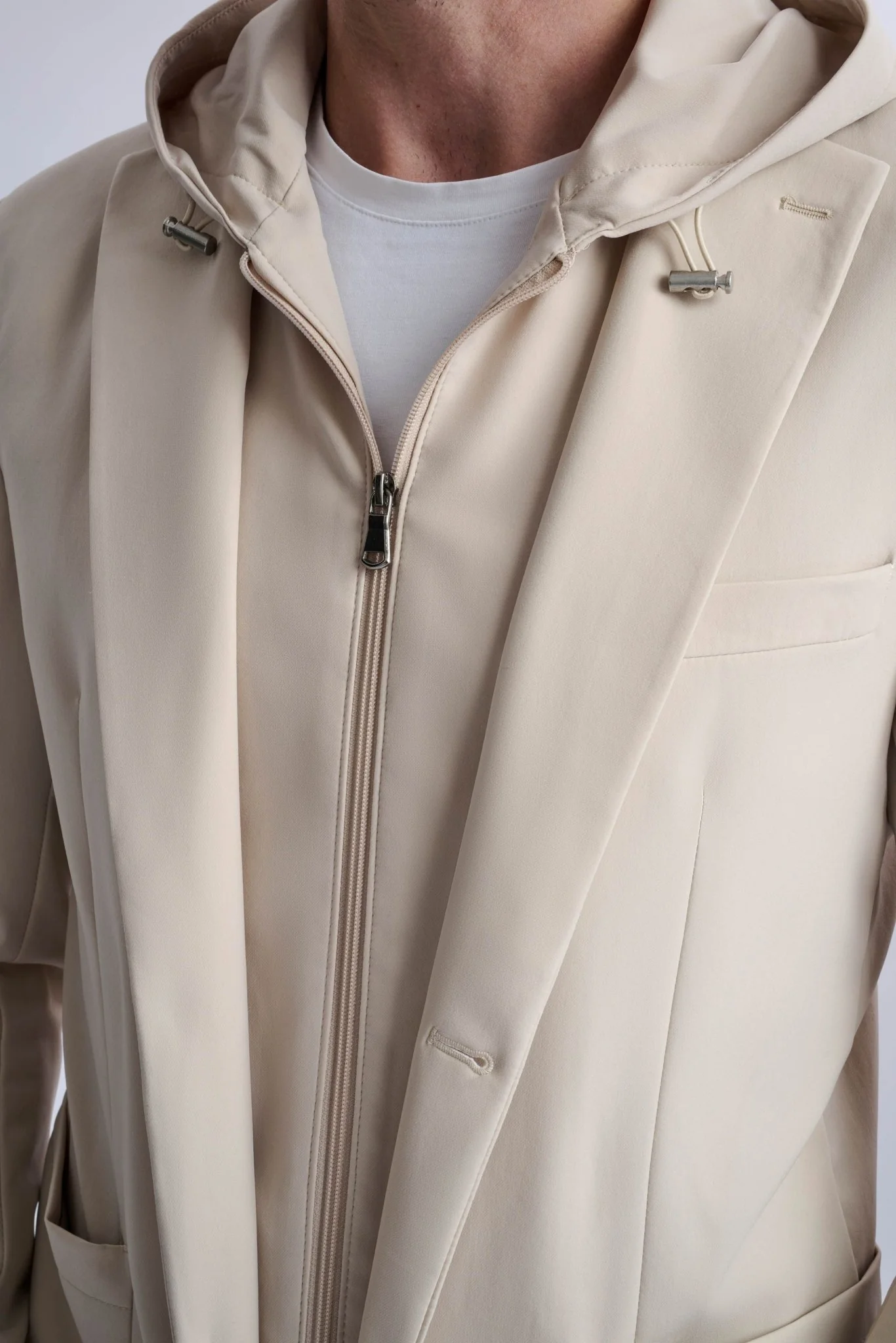 Rulli Beige 360 Stretch Technical Suit with Detachable Hood - Image 6