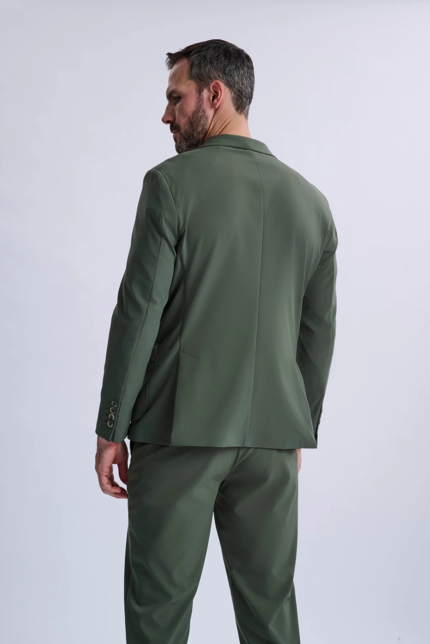 Rulli Khaki 360 Stretch Technical Suit with Detachable Hood - Image 8