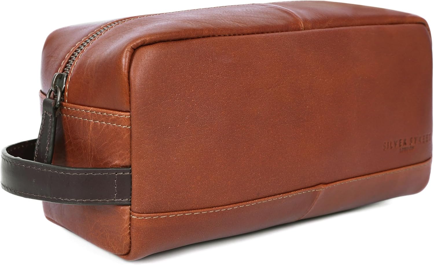 Santiago Leather Washbag - Tan - Image 3