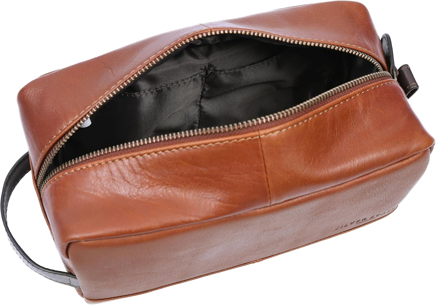 Santiago Leather Washbag - Tan - Image 6