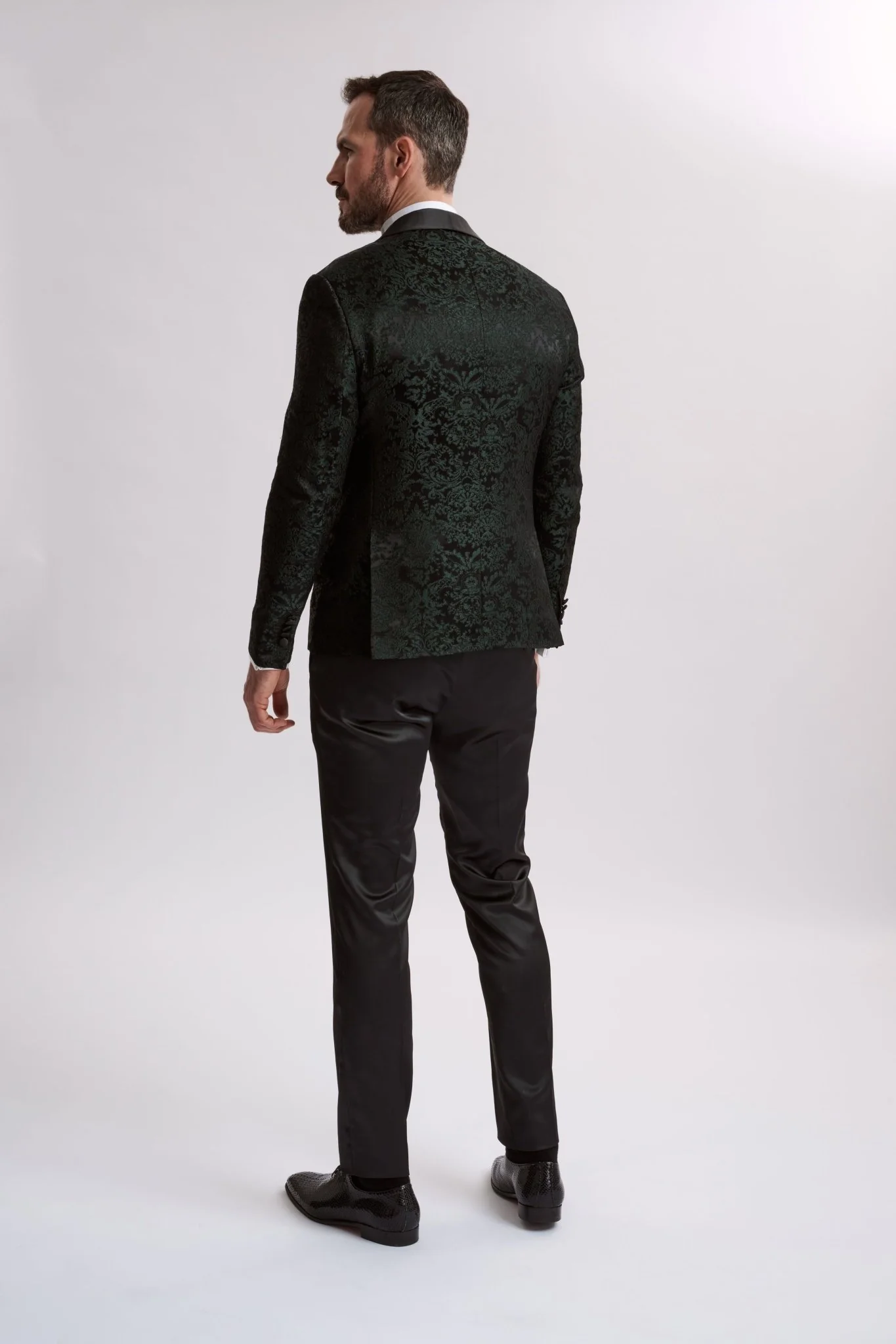 Santoro Milan's Paisley Three Piece Brocade Olive Suit - Image 2