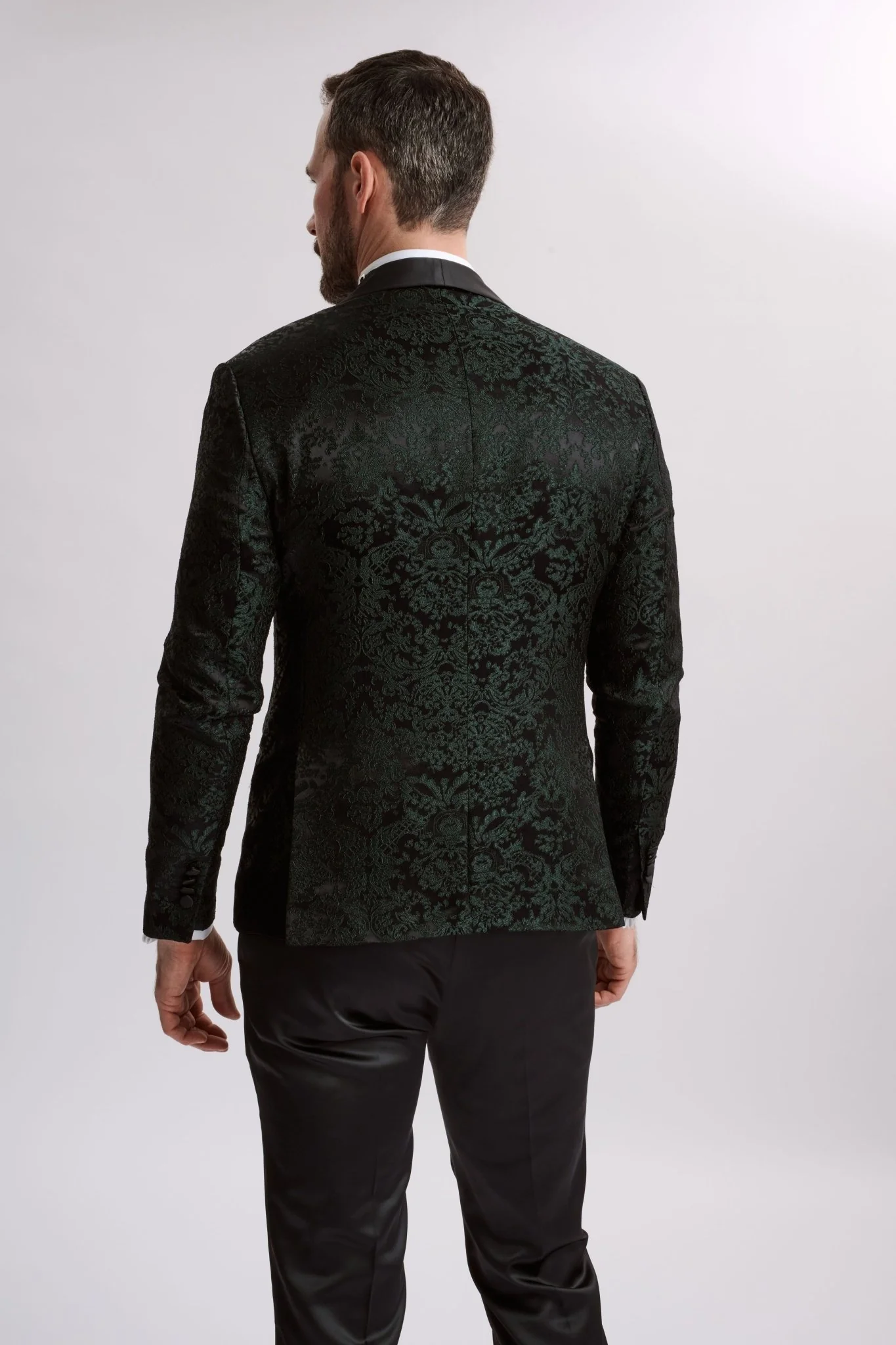 Santoro Milan's Paisley Three Piece Brocade Olive Suit - Image 4