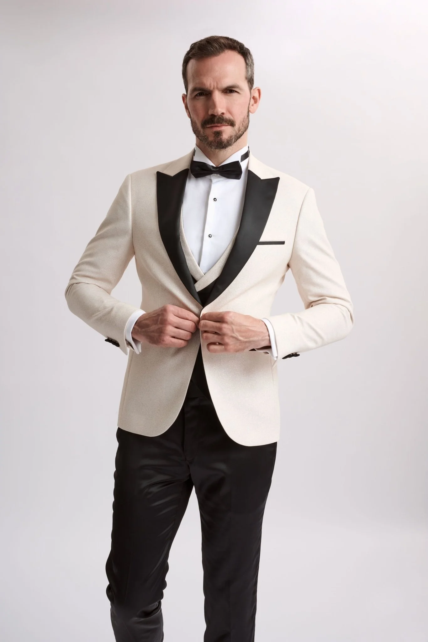 Santoro Milan's Sparkle Three Piece Cream Tux - Image 3